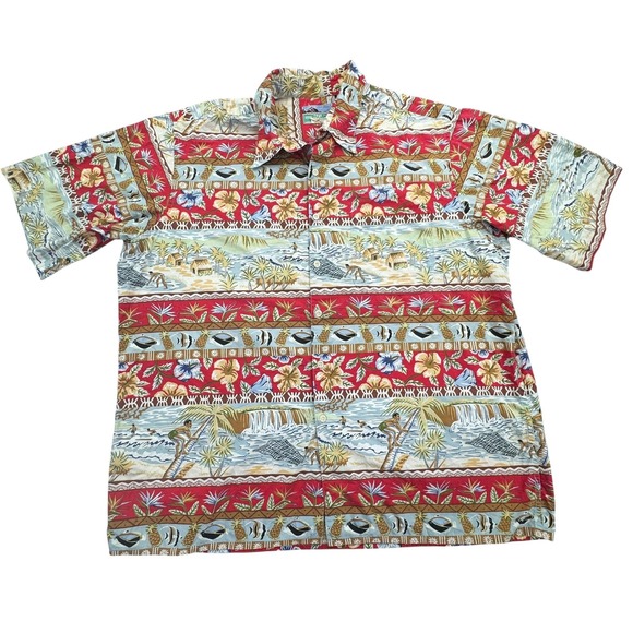 Reyn Spooner Shirt Mens XL Hawaiian Aloha Floral Button Up Tropical Casual - Picture 1 of 7